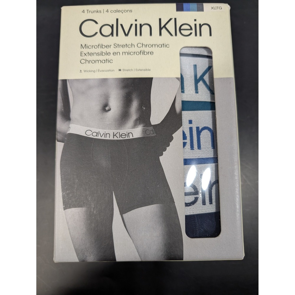 Calvin Klein Mens 4-Pack Microfiber Stretch Chromatic Trunks XL NP27420424